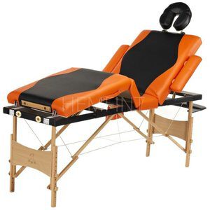 Massagebänk med träben - 4 zoner - Tvåfärgad