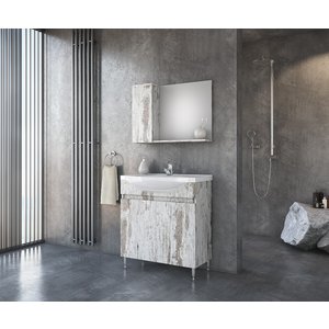 Möbelpaket Trend 75 - Wood Rust-färgat med spegelskåp