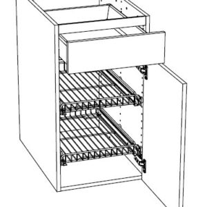 Ballingslöv Bänkskåp A4GSF med Låda och 2 Gallerhyllor med Kanter - 40 cm Höger