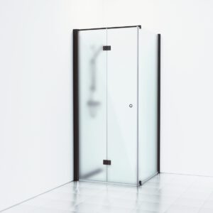 Svedbergs Vikhörndusch Skoga Fast Vägg/dörr 90X103 - Frostglas Svart matt