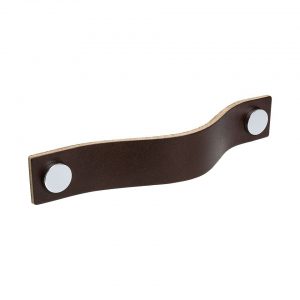 Beslag Design Läderhandtag Loop Brun/Polerad krom