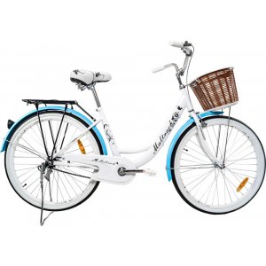 Damcykel Classic 26" - Vit & blå